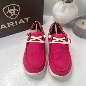 Ariat Hilo Moc Toe Lightweight Lace Up Shoe Hottest Pink Women 6.5B NWB Comfort